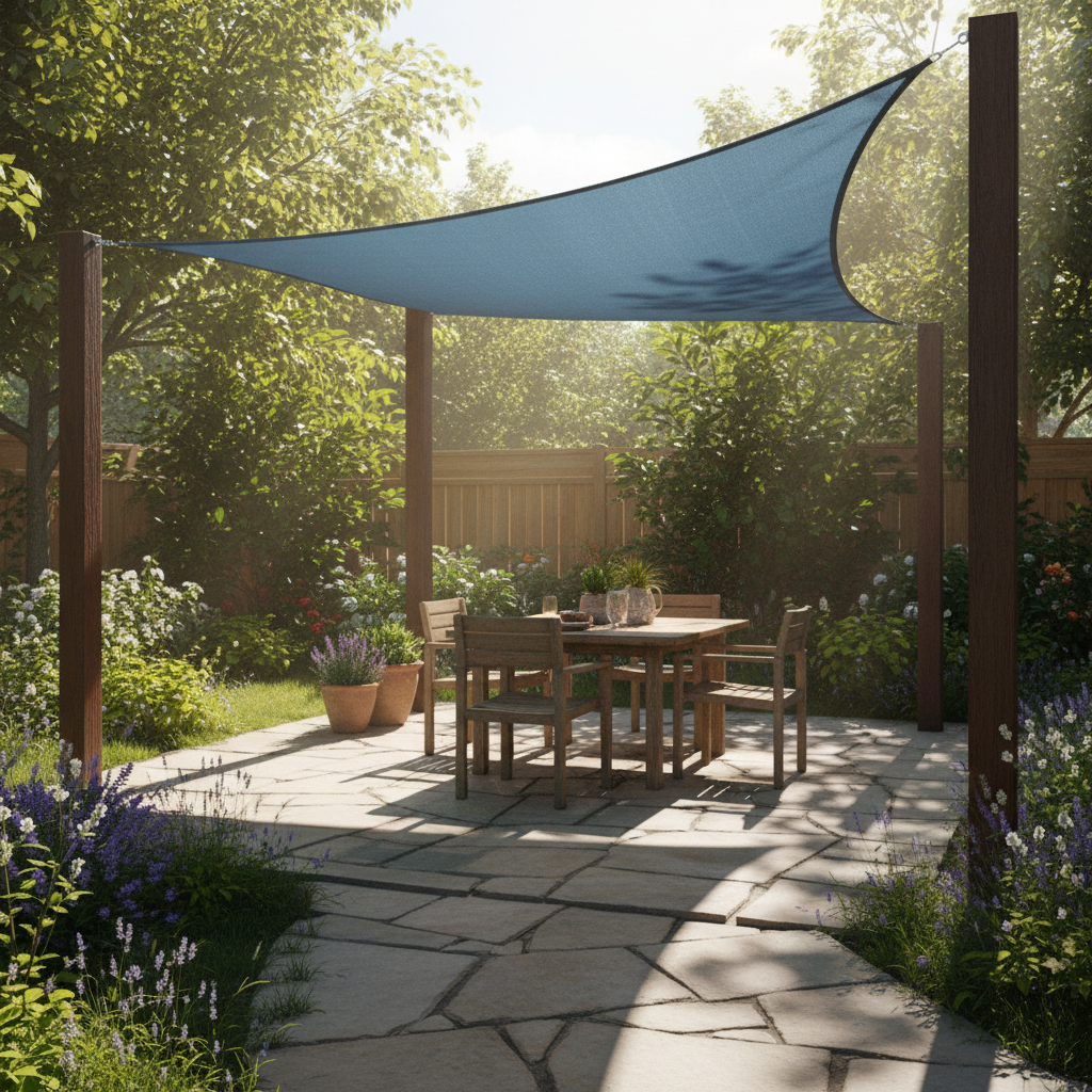 12 ft. x 12 ft. Blue Square Shade Sail