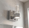 Artika Essence 4.3 in. 1-Light Chrome Modern Dimmable Integrated LED Wall Sconce for Bathroom with Bubble Glass