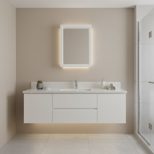 20 in. W x 26 in. H Surface Wall Mounted Adjustable Rectangle Bathroom Medicine Cabinet with Mirror in White