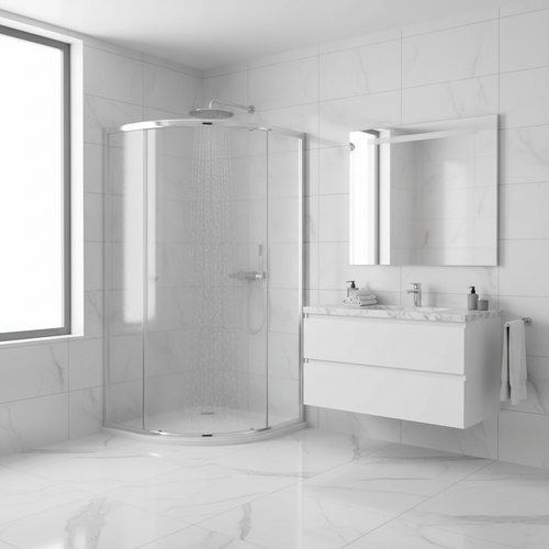 38 in. W x 70 in. H Round Sliding Framed Corner Shower Enclosure in Chrome with Clear Glass