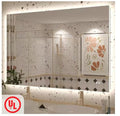 Apmir 48in. W x 32in. H Rectangular Frameless UL Certified LED Backlited Anti-Fog Tempered Glass Wall Bathroom Vanity Mirror