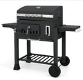 Costway 52 Inch Barrel Backyard Charcoal Grill with Folding Shelves