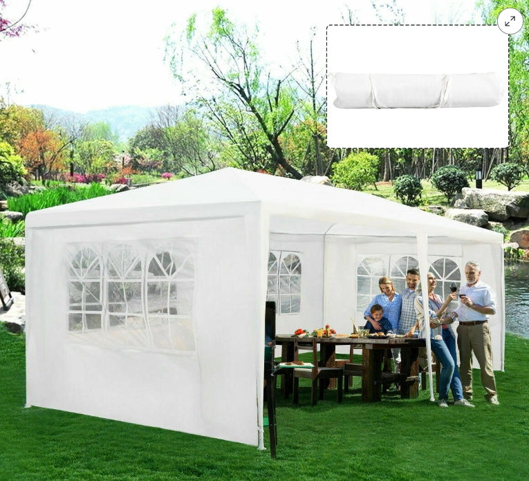 Costway 10'x20' Canopy Tent Heavy Duty Wedding Party Tent 4 Sidewalls W/Carry Bag