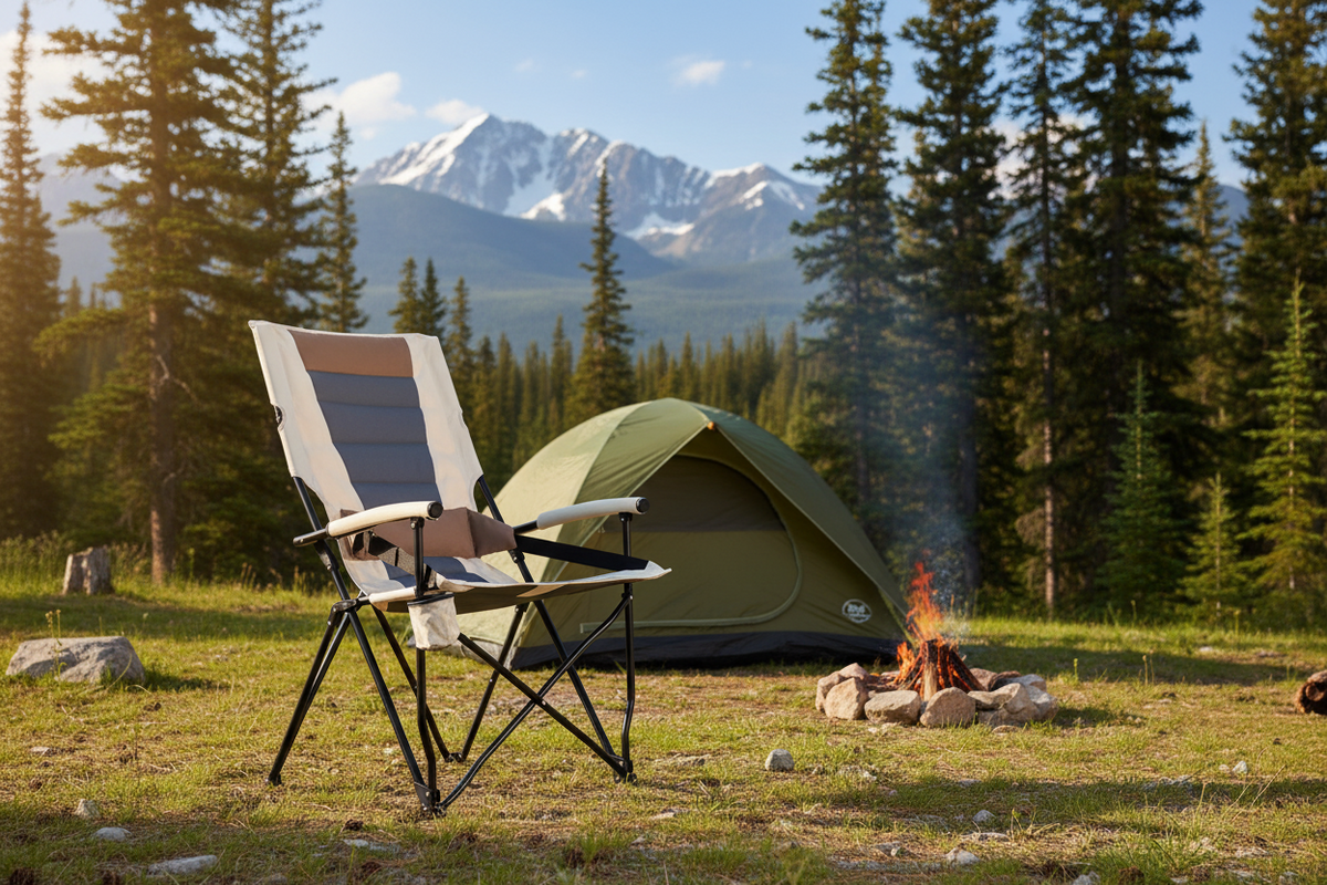 Costway Camping Folding Chair w/ Cup Holder 330 LBS Load Capacity for Picnic Camping