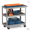 Costway Costway 3-Tier Metal Utility Cart 400 lbs Storage Service Trolley Tool Storage Gray