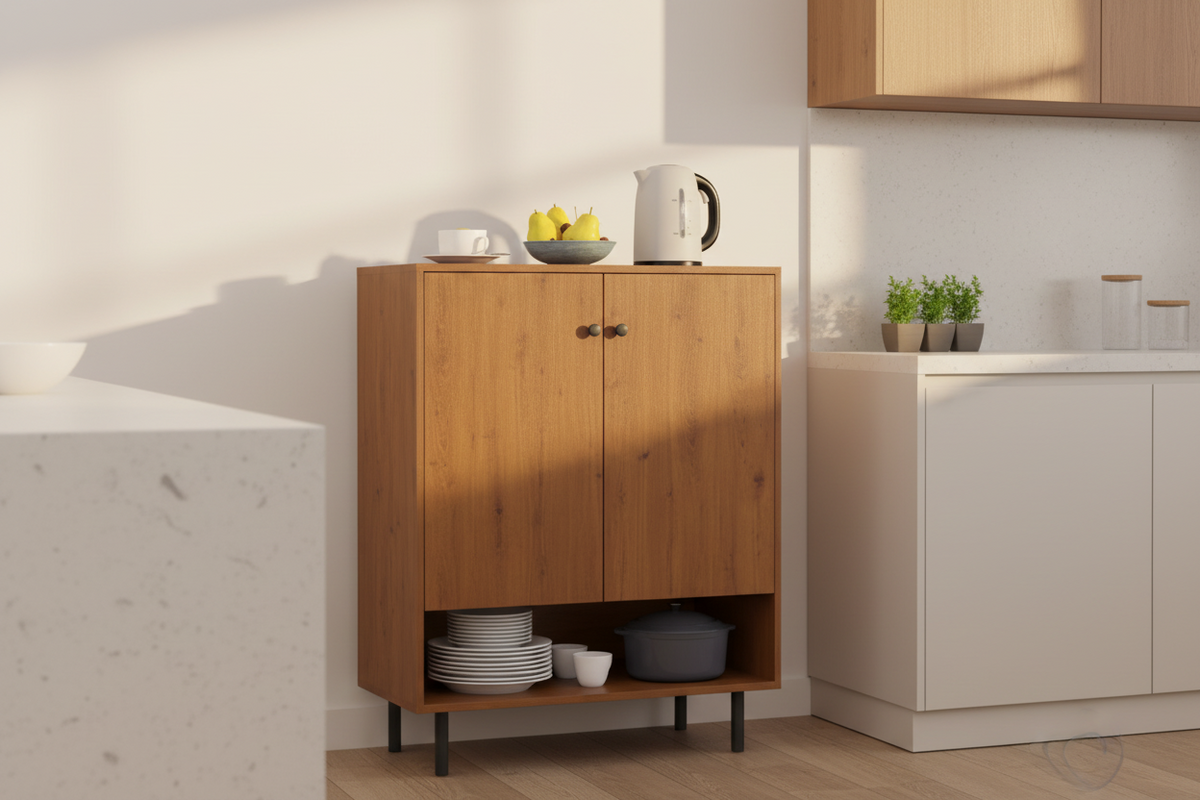 Costway Sideboard Buffet Cabinet 2-Door Kitchen Storage Cabinet w/ Adjustable Shelf