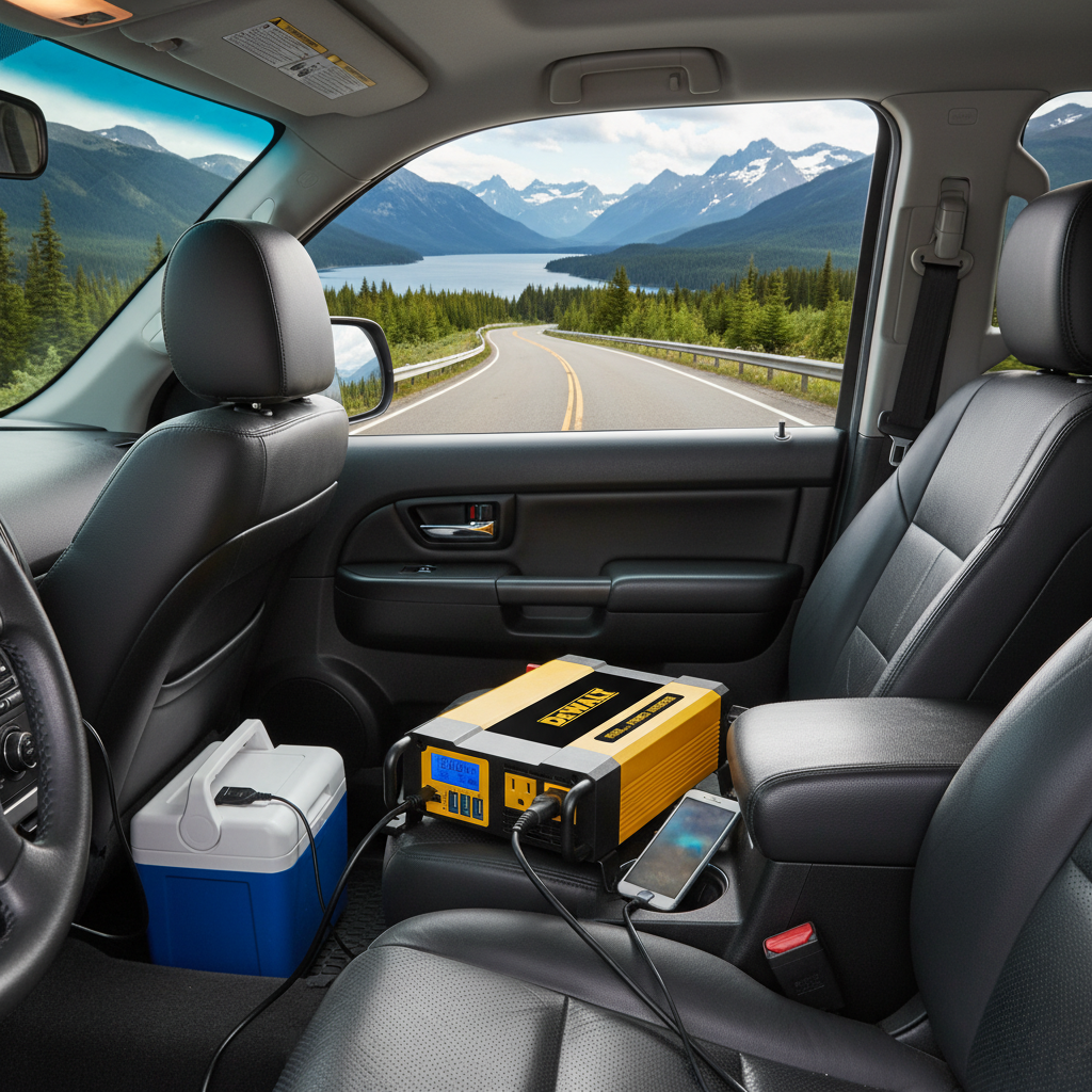 DEWALT 1000-Watt Portable Car Power Inverter with Triple USB Ports