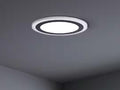 Hampton Bay Clement Round Flat Panel 13 in. Black Indoor Integrated LED Flush Mount with Color Changing and Night Light