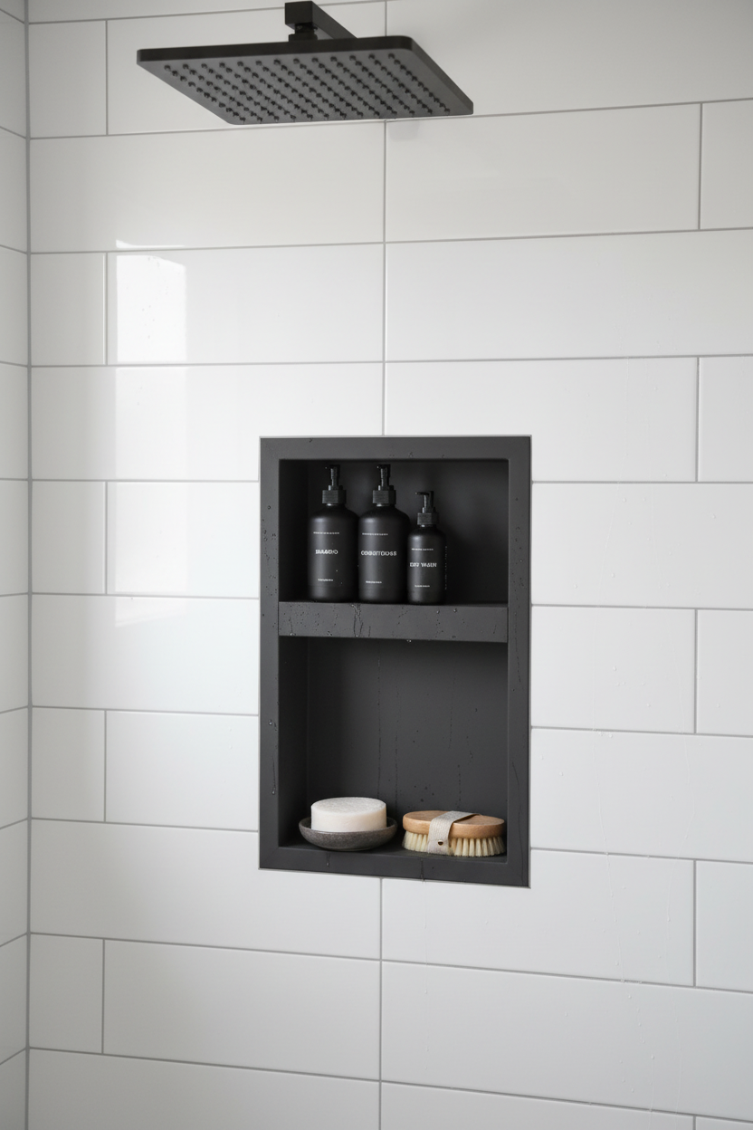 Everbilt Watershield Shower System 13.25 in. x 21.25 in. x 3.5 in. Shower Niche With Adjustable Shelf