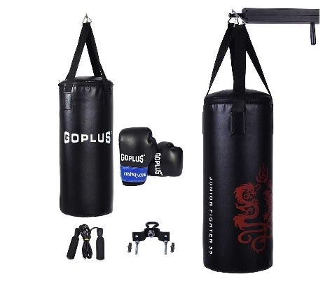 Goplus 2 FT Kids Punch Bag Boxing Set Kick Ball Gloves Skipping Rope Hook Children Boys