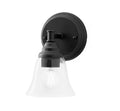Hampton Bay Marsden 5.5 in. 1-Light Matte Black Transitional Wall Sconce with Clear Glass Shade
