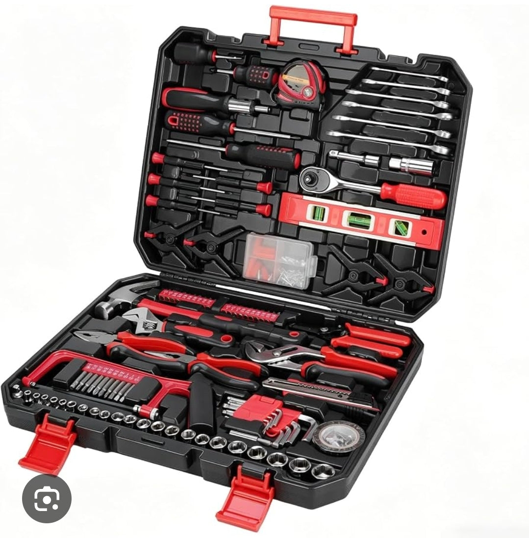 Hantinstom 237-Piece Tool Set General Household Hand Tool Kit Socket Wrench Auto Repair Tool Combination Package Mixed Tool Box with Storage Case