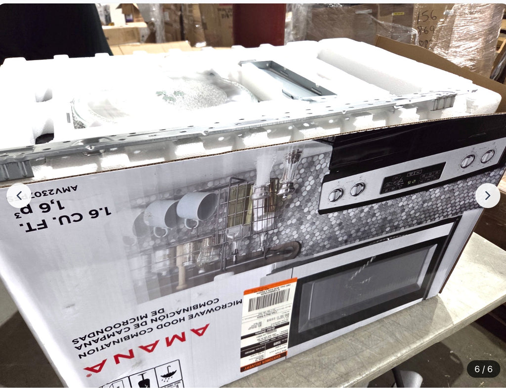 Amana 1.6 cu. ft. Stainless Steel Electric 1000-Watt Over the Range Microwave 300 Exhaust CFM with Add 0:30 Seconds