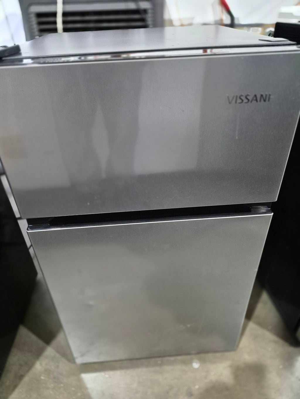 Vissani 3.1 cu. ft. 2-Door Mini Refrigerator in Stainless Steel with Freezer, ENERGY STAR