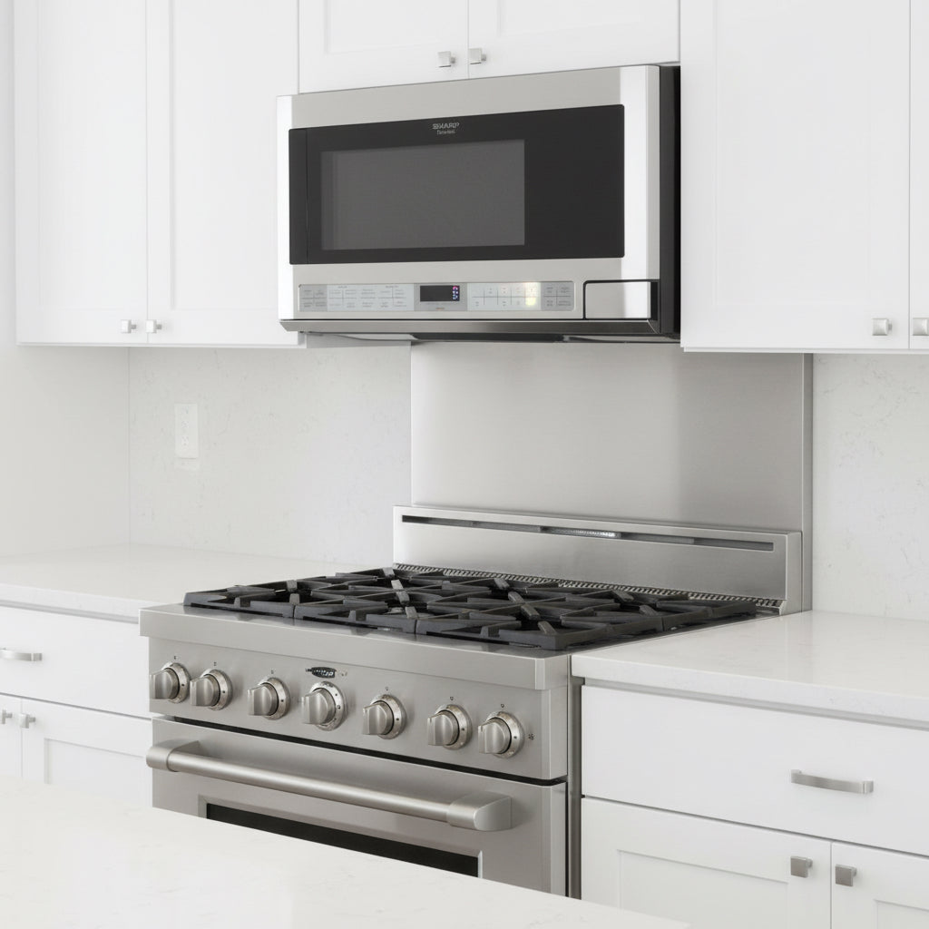 Sharp 24 in. 1.5 cu. ft. 1,100-Watt Over the Counter Microwave in Stainless Steel with Sensor Cooking Technology