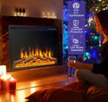 Clihome 37 in. 750/1500-Watt Recessed and Freestanding Electric Fireplace Insert with 5 Level Adjustable Flames & Remote Control