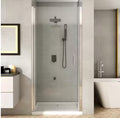32 to 33-1/4 in. W x 72 in. H Pivot Swing Frameless Shower Door in Chrome with Clear Glass