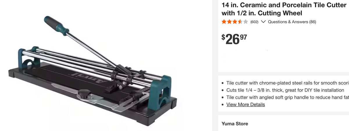Anvil 14 in. Ceramic and Porcelain Tile Cutter with 1/2 in. Cutting Wheel