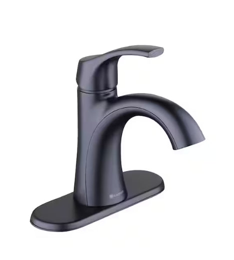 Arnette Single Handle Single Hole Bathroom Faucet in Matte Black