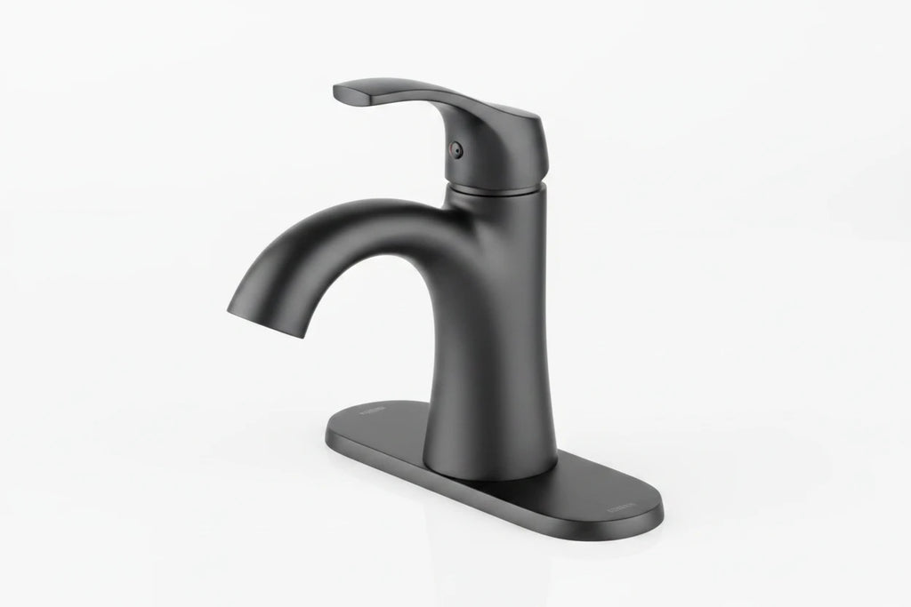 Arnette Single Handle Single Hole Bathroom Faucet in Matte Black
