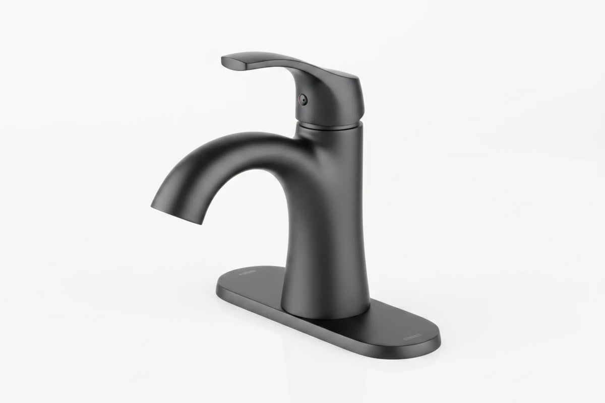Arnette Single Handle Single Hole Bathroom Faucet in Matte Black