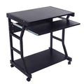 Costway Costway 29.5'' Mobile Computer Desk Rolling Laptop Cart with Pull-out Keyboard Tray & Shelf