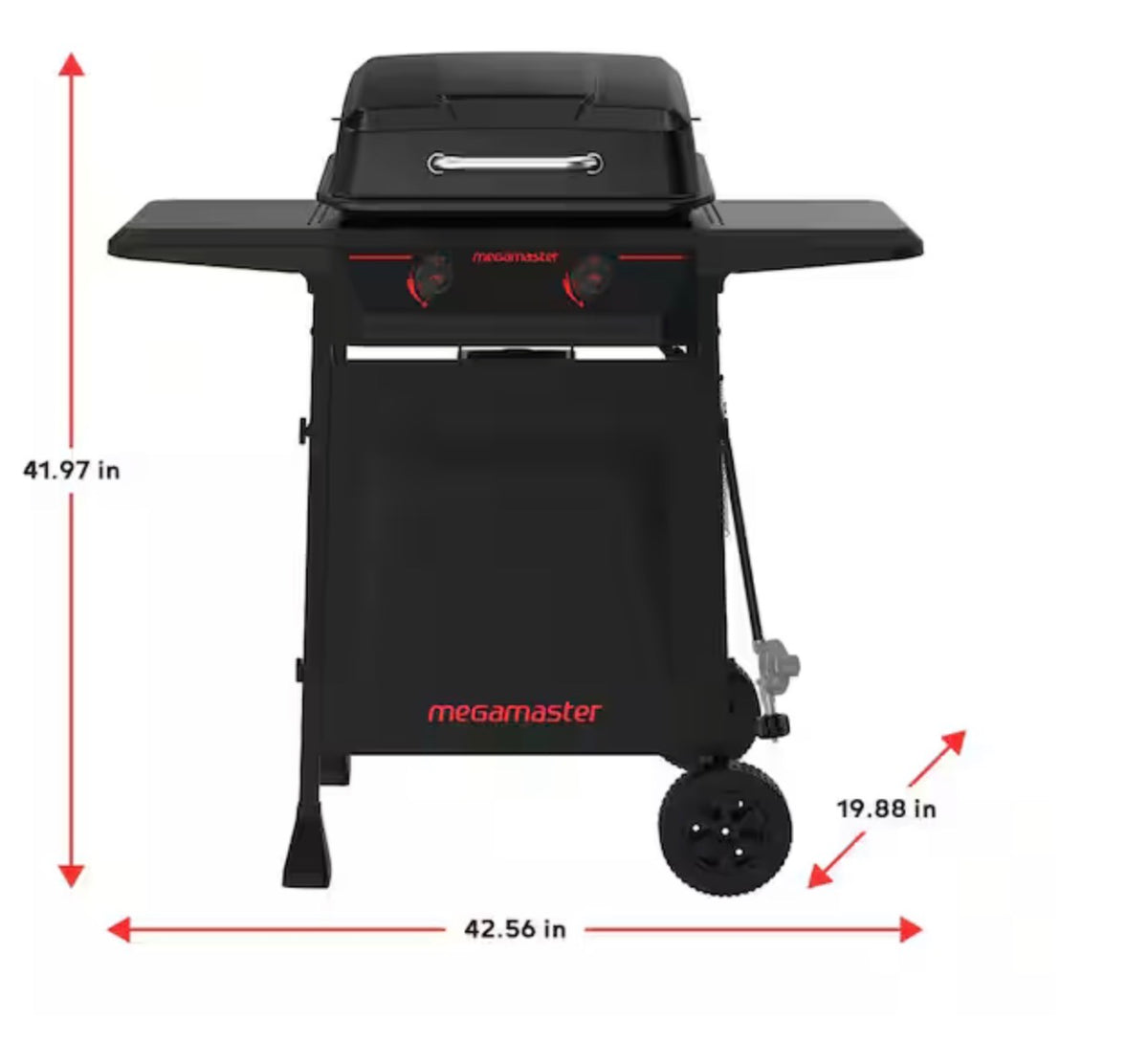 Megamaster 2-Burner Propane Gas Grill in Black