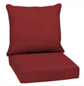 ARDEN 24 in. x 24 in. 2-Piece Deep Seating Outdoor Lounge Chair Cushion in Ruby Red Leala
