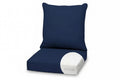 ARDEN 22 in x 24 in 2-Piece Foam Deep Seating Outdoor Lounge Chair Cushion in Sapphire Blue Leala