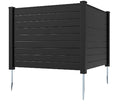 S AFSTAR 2 Panels Outdoor Privacy Fence, 48” x 38” Air Conditioner Fence with Metal Ground Stakes, Decorative Garden Fence Trash Can Screen for Patio & Backyard (Black)