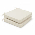 Magpie Fabrics Square Corner Seat Cushion, 18" x 18" x 2.5", 2 Pack, Indoor/Outdoor Waterproof Weather Resistant Universal Chair Pads for Patio Garden Dining - Cream Beige