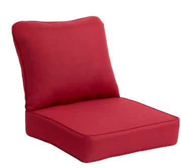 Hampton Bay 24 in. W x 24 in. D CushionGuard Deep Seat Universal Outdoor Lounge Chair Cushion in Chili