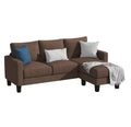 LACOO 70 in. Classic L-Shaped Sectional Sofa Reversible Linen Sectional Sofa in Brown with Chaise