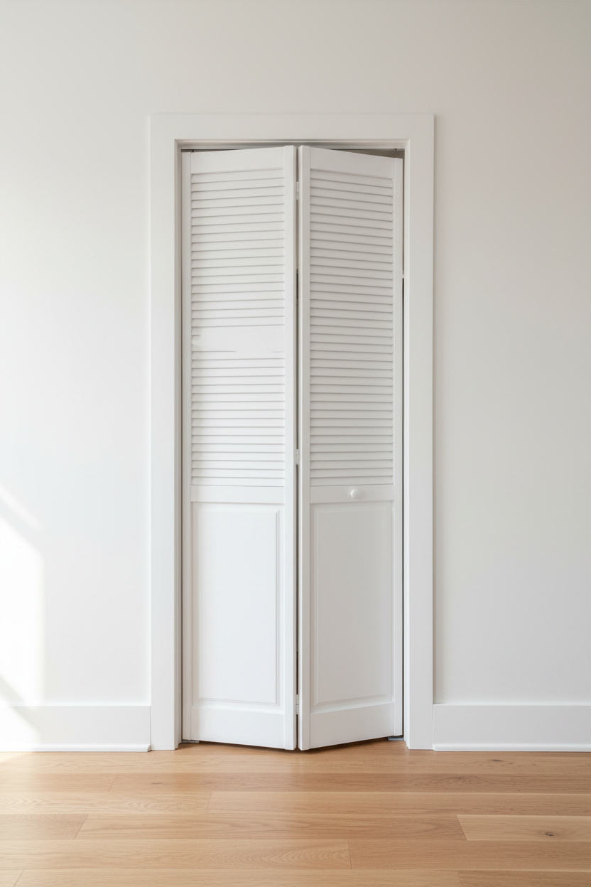 Veranda 30 in. x 80 in. Louver Pine White Plantation Interior Closet Bi-fold Door