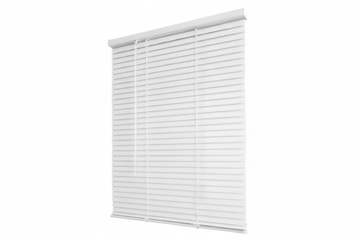 StyleWell White Cordless Room Darkening Vinyl Mini Blinds with 1 in. Slats -27 in. W x 72 in. L