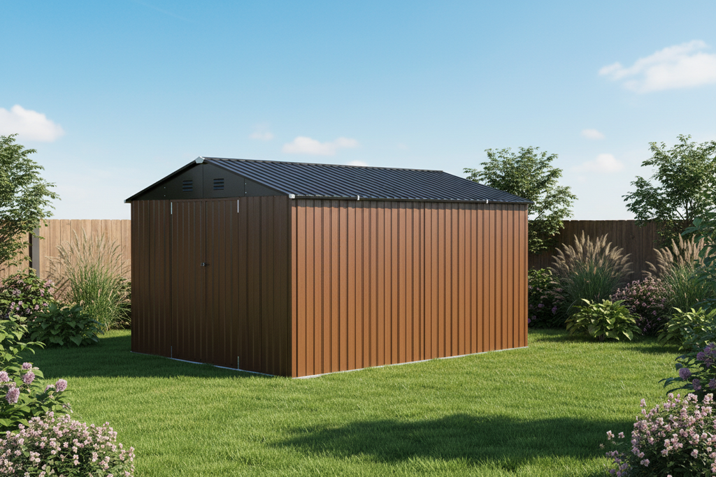 VIWAT 10 ft. W x 14 ft. D Outdoor Metal Shed Storage with Updated Frame Structure and Lockable Doors (140 Sq. Ft）