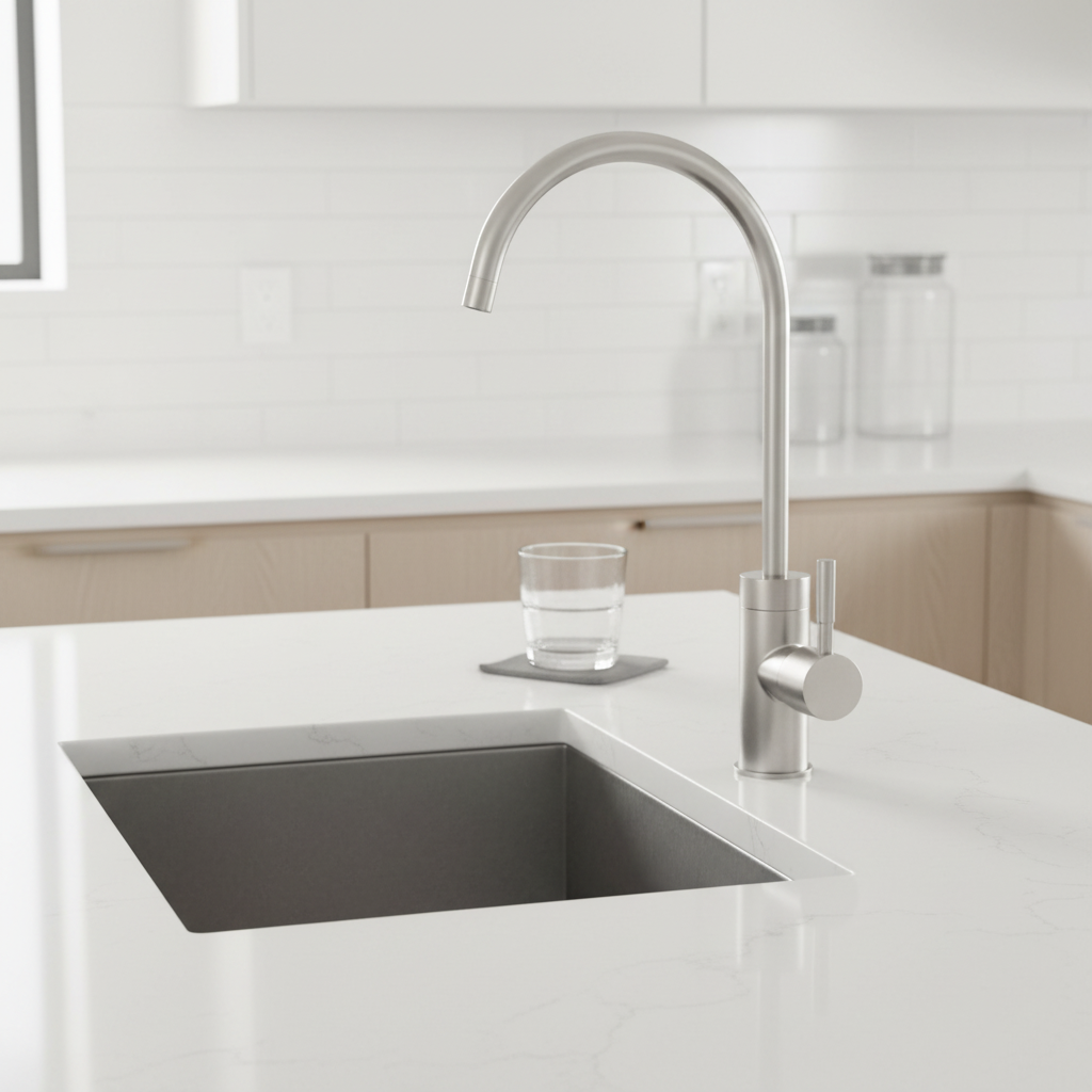 ATKING Lead-free Single-Handle Beverage Faucet with Quick-Connect Fitting in Stainless Steel Brushed Nickel for RO System