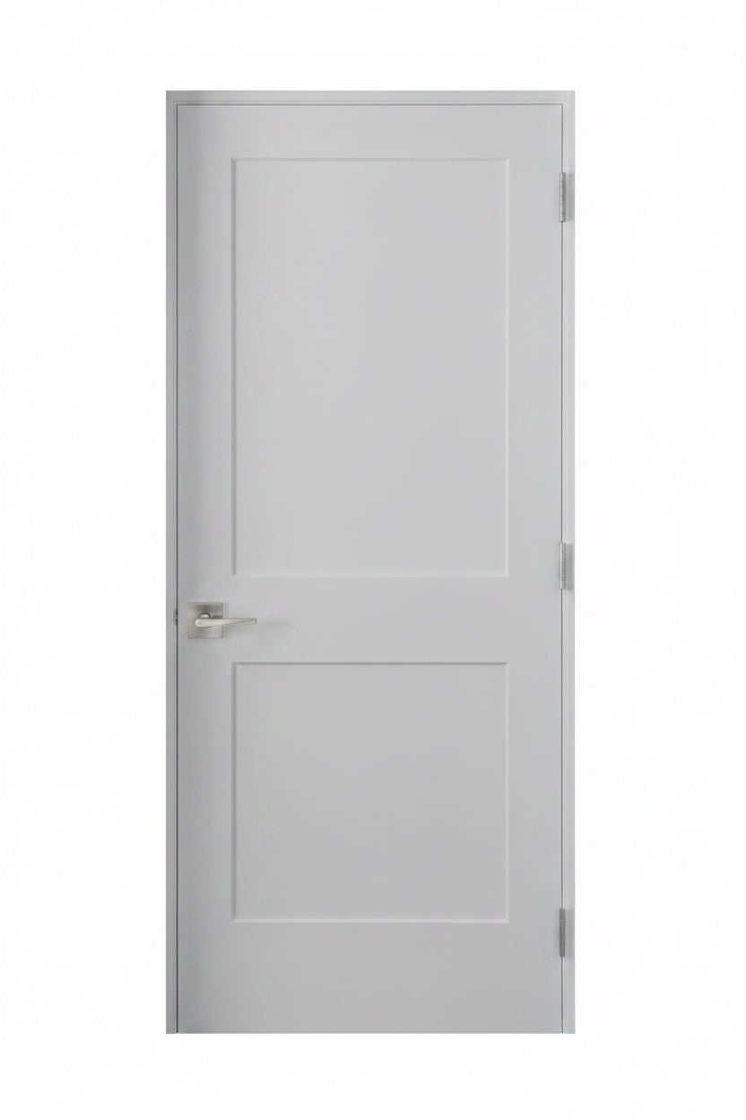 RESO 32 in. x 80 in. Right-Handed Solid Core White Primed Composite Single Prehung Interior Door Black Hinges