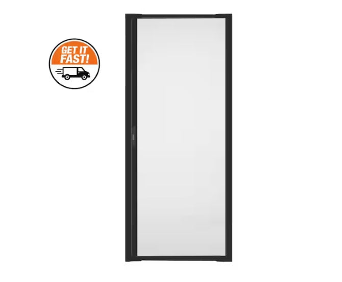 Andersen 36 in. x 80 in. LuminAire Black for Single Entry Door 32 in.-36 in. Universal Handed Aluminum Retractable Screen Door