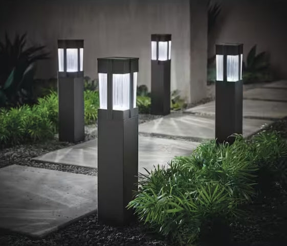 Home Decorators Collection Sumner 20 Lumen Black LED Weather Resistant Outdoor Solar Path Light with Glass Lens (4-Pack)