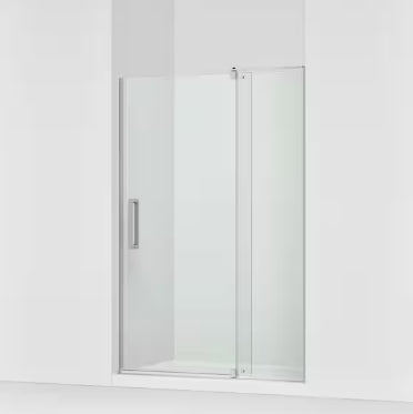Echelon 44-48 in. W x 70 in. H Frameless Pivot Shower Door in Anodized Brushed Nickel with 5/16 in. Thick Tempered Glass