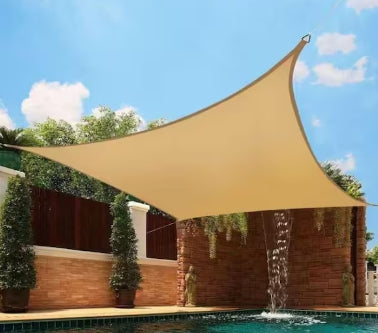 workpoint 20 ft. x 26 ft. Sand Rectangle Sun Shade Sail For Backyard Deck Outdoor