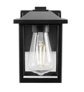 1-Light 7 in. Black Hardwired Classic Outdoor Wall Light Lantern Sconce with Clear Glass