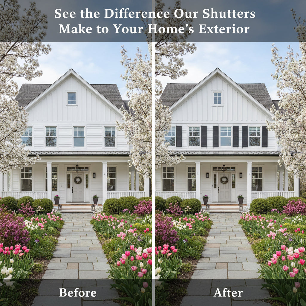 6 Builders Edge Shutters Pair of raised-panel exterior vinyl shutters—available in various sizes and colors.