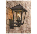 Hampton Bay Everlake 15 in. H Black Outdoor Solar LED Post Light with Wall Sconce and Pier Base Mount