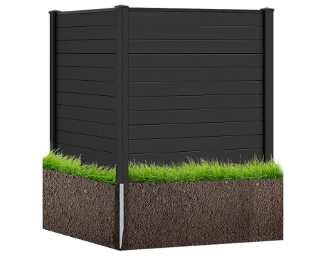 Outdoor Privacy Fence Screen, 48" W x 48" H Air Conditioner Fence with 2 Panels & Galvanized Metal Ground Stakes, Trash Can Equipment Enclosure for Patio, Backyard, Pool, White (Copy)