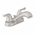 Glacier Bay Constructor 4 in. Centerset Double Handle Low-Arc Bathroom Faucet in Brushed Nickel