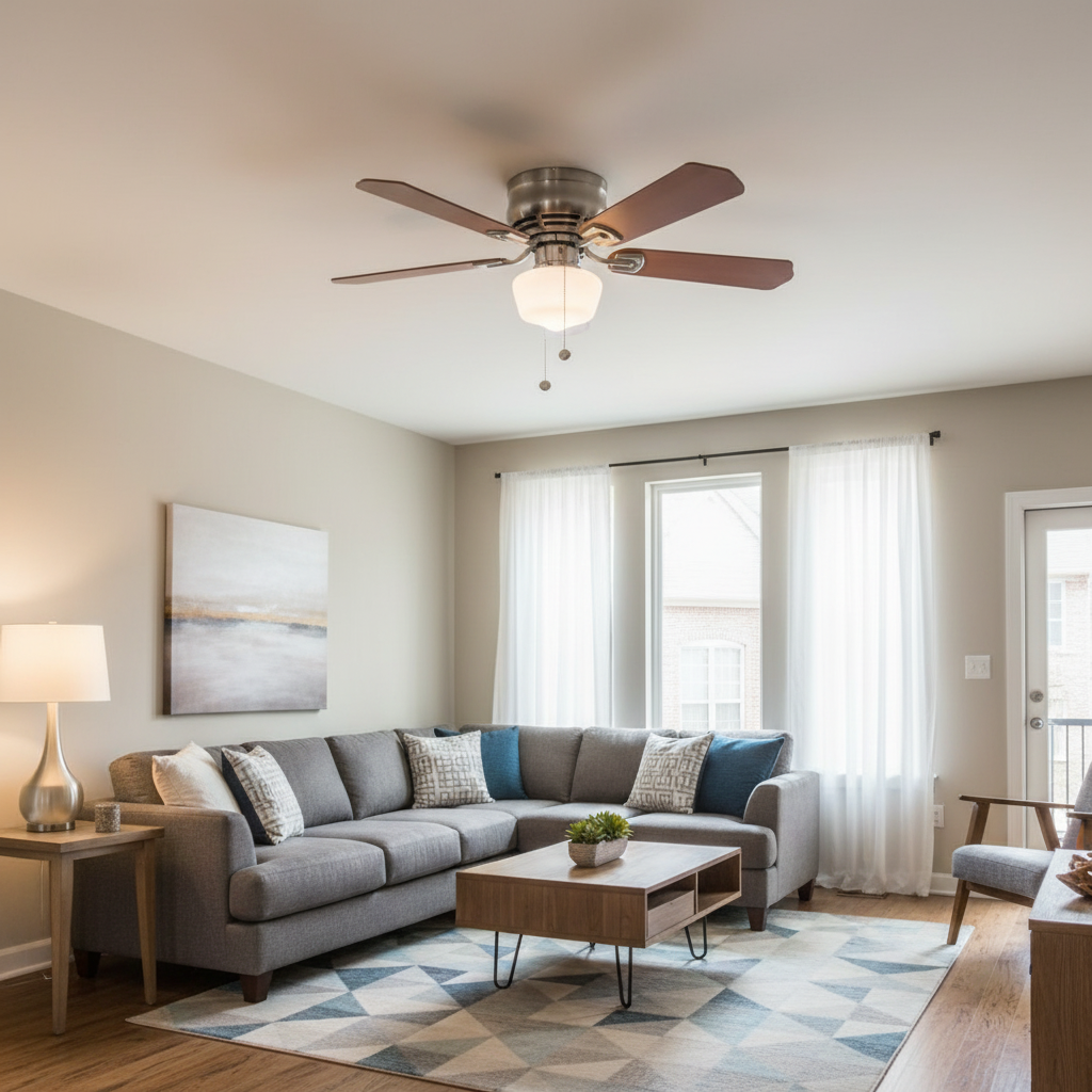 Hampton Bay Middleton 42 in. LED Indoor Brushed Nickel Ceiling Fan with Light Kit
