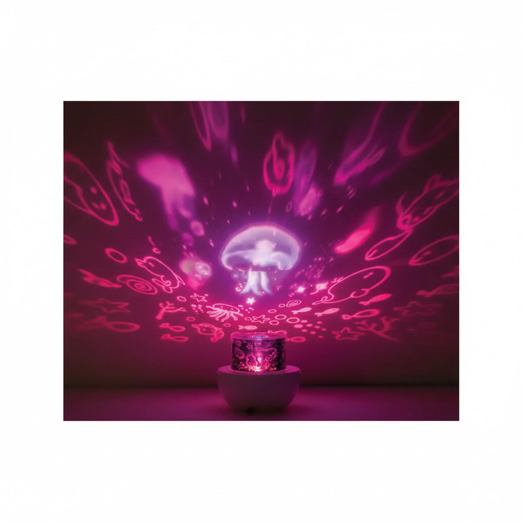 Multi-Color USB Powered Rotating Integrated LED Projector with Replaceable Slides