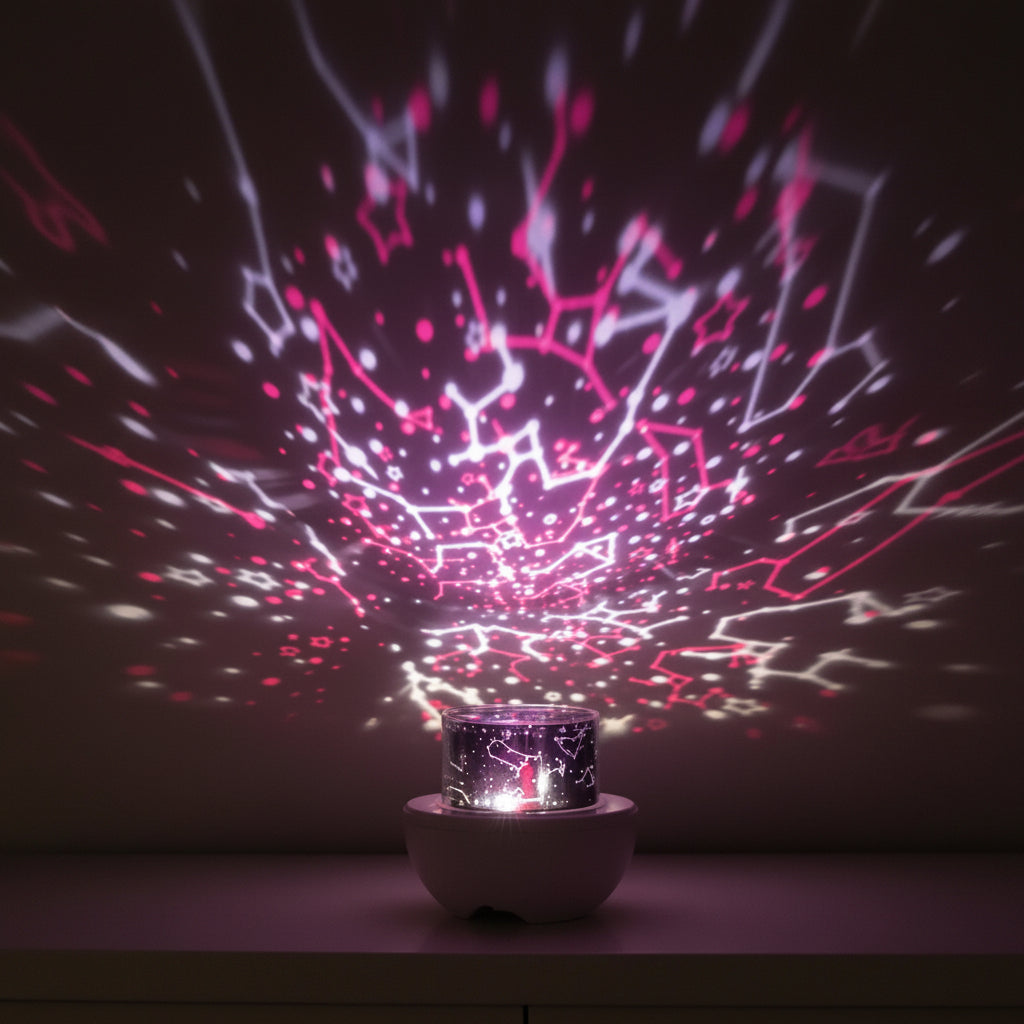 Multi-Color USB Powered Rotating Integrated LED Projector with Replaceable Slides